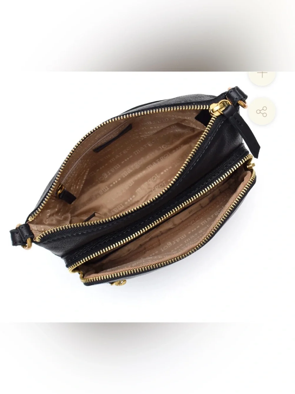 Margot Peyton Black Genuine Leather Crossbody Bag NWOT
